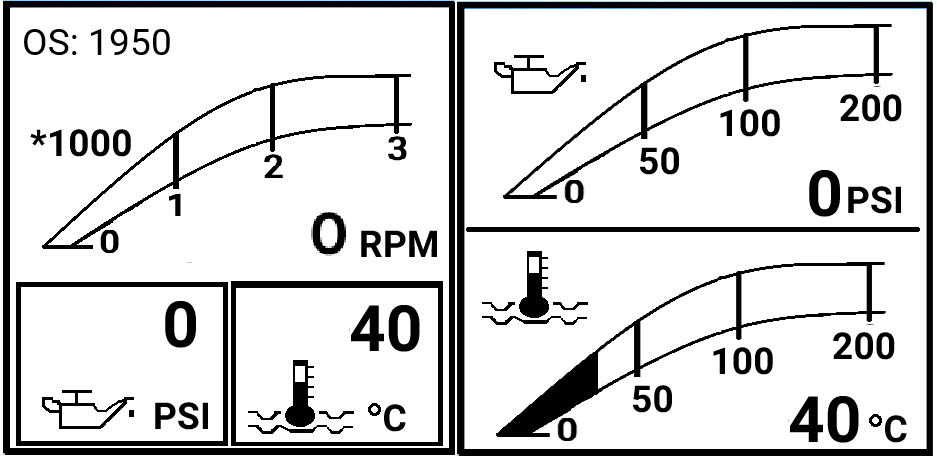 A picture of the k101 /K101-OE display screen